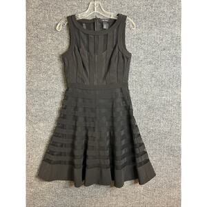 Vintage White House Black Market Womens Fit And Flare Dress Sz 4 Lace Mesh Goth